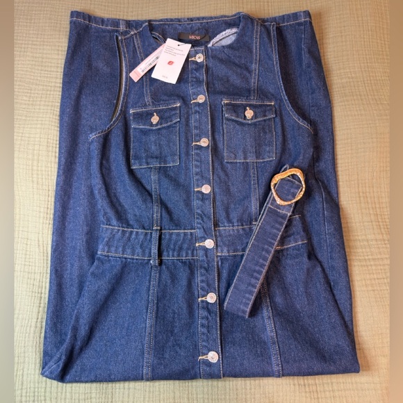 MICAS Denim Button-Front Maxi Dress Size Large New With Tag - Picture 8 of 8